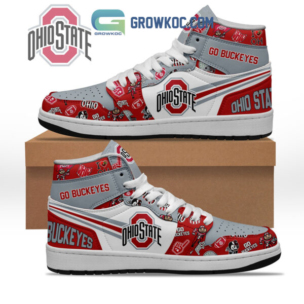 Tubopro Ohio State Buckeyes AJ1 High Sneakers Shoes For Men And Women