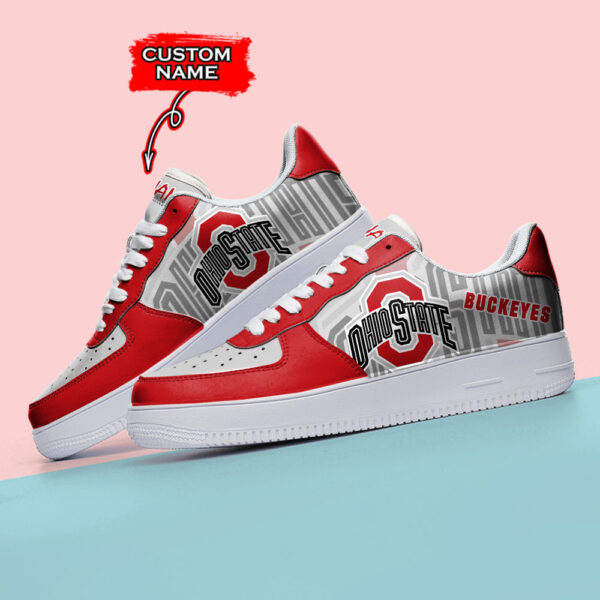 Tubopro Ohio State Buckeyes NCAA Air Low-Top Sneakers Shoes For Men And Women - Image 3