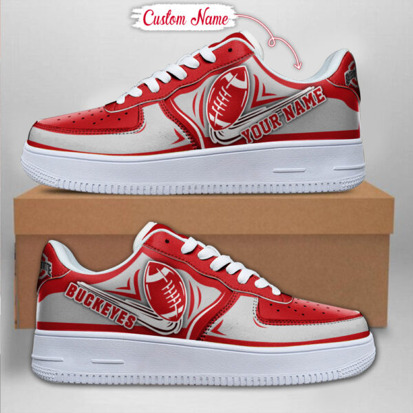 Tubopro Ohio State Buckeyes NCAA Air Low-Top Sneakers Shoes For Men And Women - Image 2