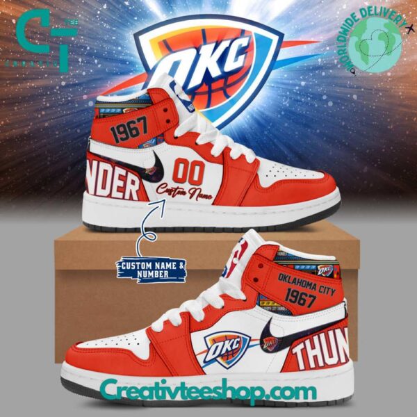 Tubopro Oklahoma City Thunder AJ1 High Sneakers Shoes For Men And Women