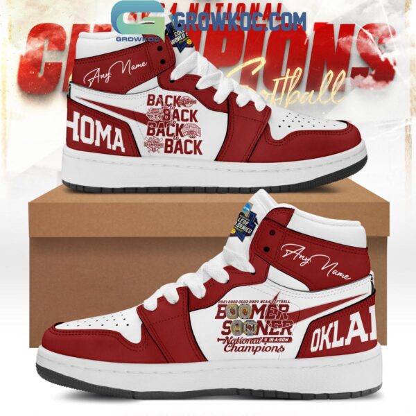 Tubopro Oklahoma Sooners AJ1 High Sneakers Shoes For Men And Women - Image 2