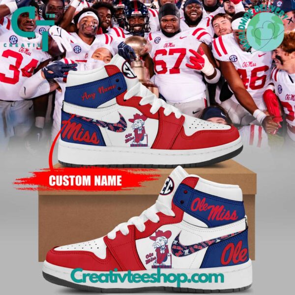 Tubopro Ole Miss Rebels AJ1 High Sneakers Shoes For Men And Women