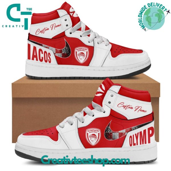 Tubopro Olympiacos Basketball AJ1 High Sneakers Shoes For Men And Women