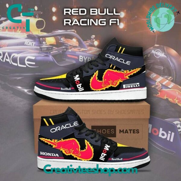 Tubopro Oracle Red Bull AJ1 High Sneakers Shoes For Men And Women