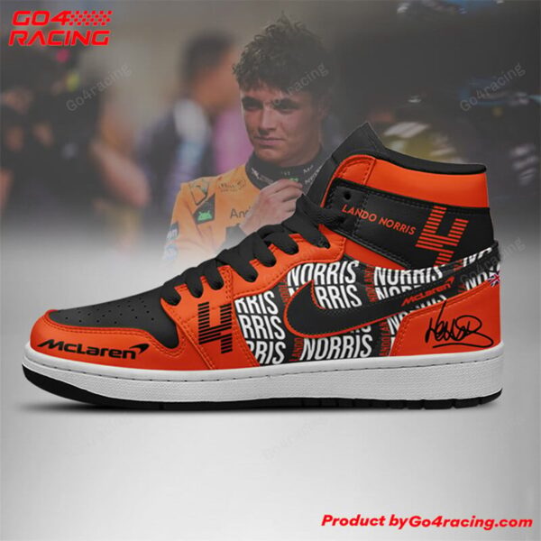 Tubopro Oscar Piastri  Mclaren AJ1 High Sneakers Shoes For Men And Women - Image 2