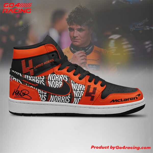 Tubopro Oscar Piastri  Mclaren AJ1 High Sneakers Shoes For Men And Women - Image 3