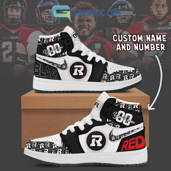Tubopro Ottawa Redblacks AJ1 High Sneakers Shoes For Men And Women