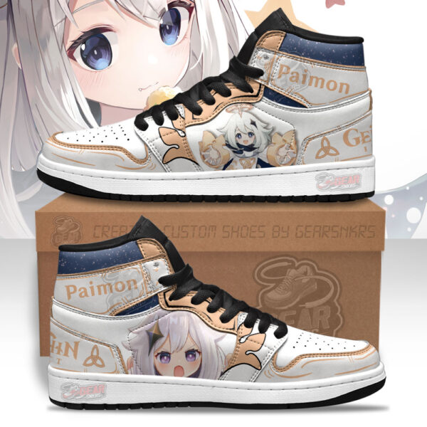 Tubopro Paimon Genshin Impact AJ1 High Sneakers Shoes For Men And Women