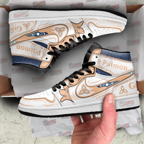 Tubopro Paimon Genshin Impact AJ1 High Sneakers Shoes For Men And Women - Image 2