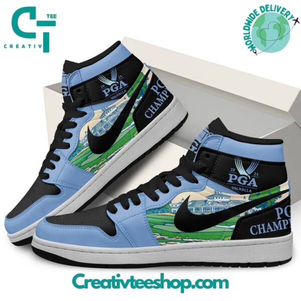 Tubopro PGA Valhalla Championship 2024 Blue AJ1 High Sneakers Shoes For Men And Women - Image 3