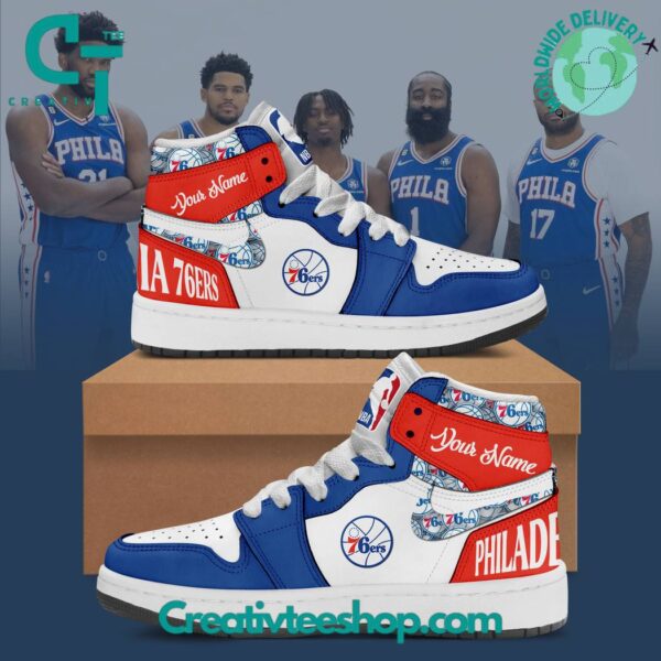 Tubopro Philadelphia 76ers AJ1 High Sneakers Shoes For Men And Women