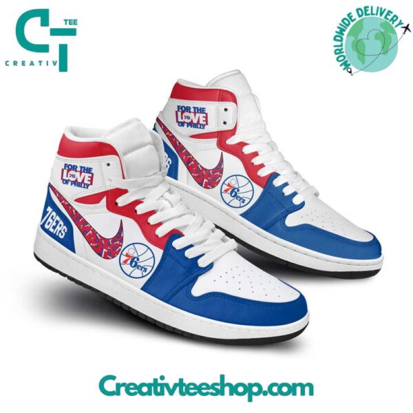 Tubopro Philadelphia 76ers AJ1 High Sneakers Shoes For Men And Women - Image 2