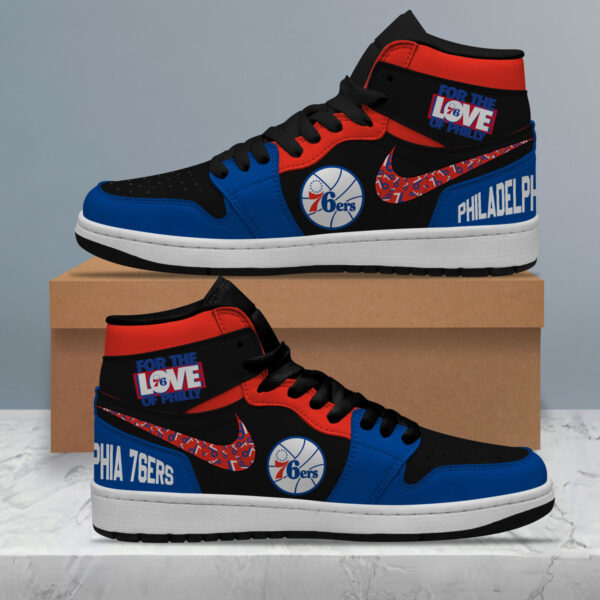 Tubopro Philadelphia 76ers AJ1 High Sneakers Shoes For Men And Women - Image 2