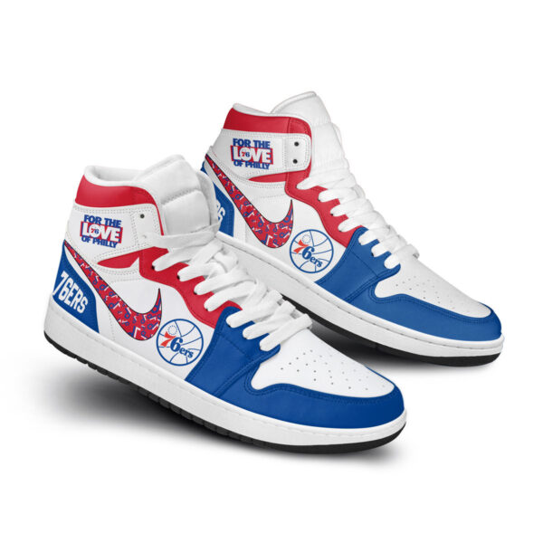 Tubopro Philadelphia 76ers AJ1 High Sneakers Shoes For Men And Women - Image 2