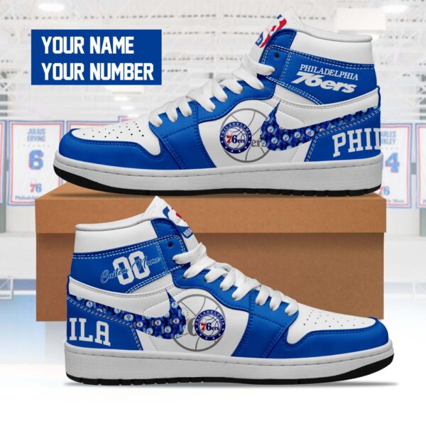 Tubopro Philadelphia 76ers AJ1 High Sneakers Shoes For Men And Women - Image 3