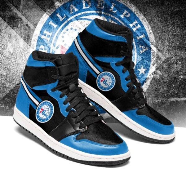 Tubopro Philadelphia 76ers NBA AJ1 High Sneakers Shoes For Men And Women - Image 2