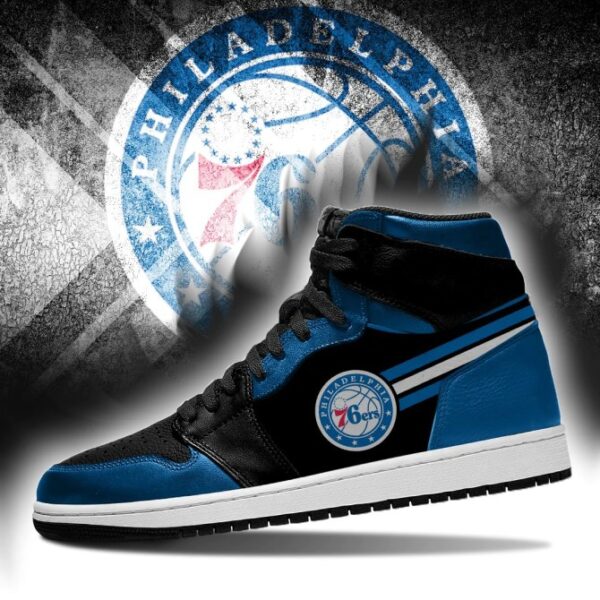 Tubopro Philadelphia 76ers NBA AJ1 High Sneakers Shoes For Men And Women - Image 3