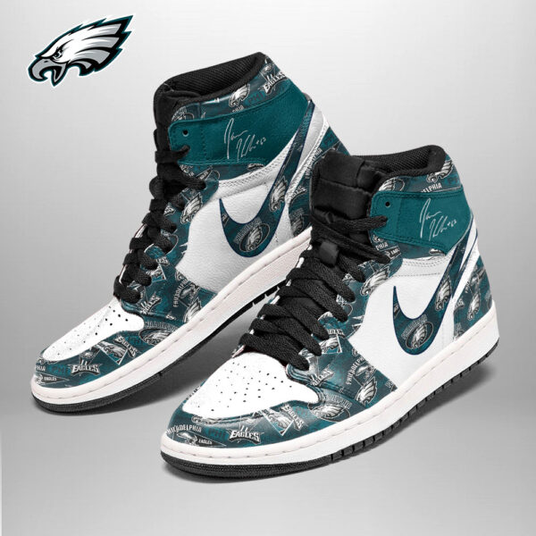 Tubopro Philadelphia Eagles AJ1 High Sneakers Shoes For Men And Women - Image 2