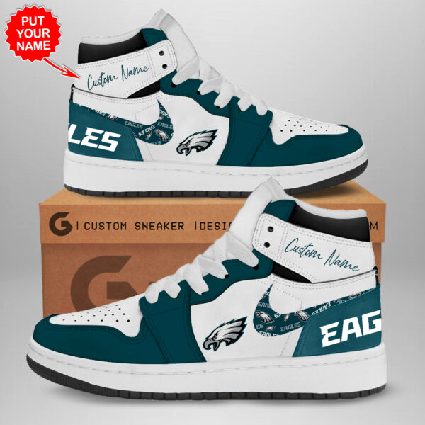 Tubopro Philadelphia Eagles AJ1 High Sneakers Shoes For Men And Women