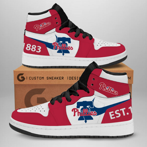 Tubopro Philadelphia Phillies AJ1 High Sneakers Shoes For Men And Women