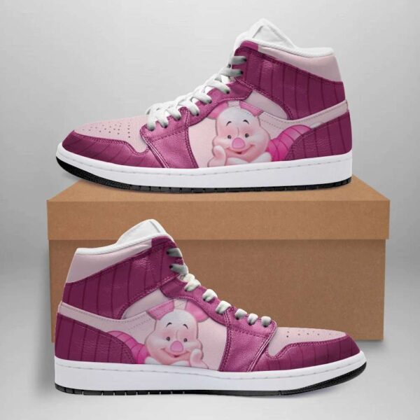 Tubopro Piglet Winnie The Pooh AJ1 High Sneakers Shoes For Men And Women - Image 2