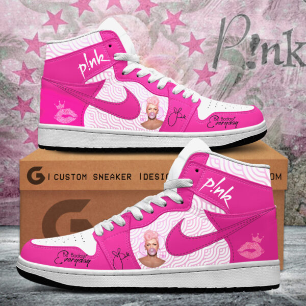 Tubopro Pink AJ1 High Sneakers Shoes For Men And Women