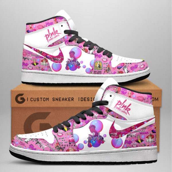 Tubopro Pink AJ1 High Sneakers Shoes For Men And Women