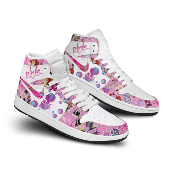 Tubopro Pink AJ1 High Sneakers Shoes For Men And Women - Image 2