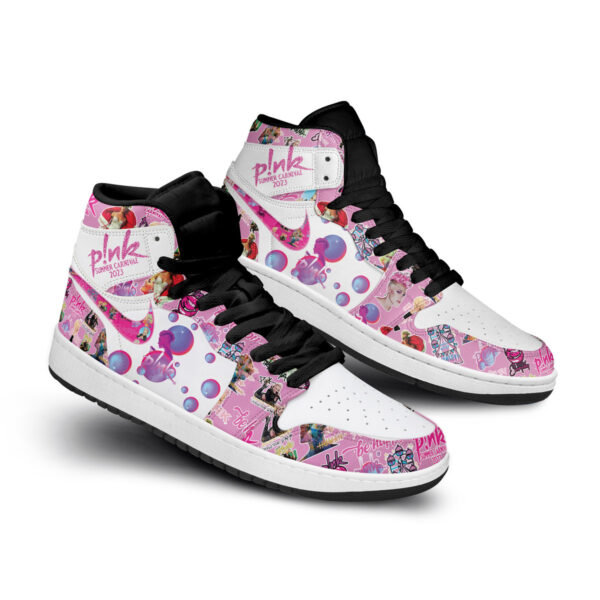 Tubopro Pink AJ1 High Sneakers Shoes For Men And Women - Image 2
