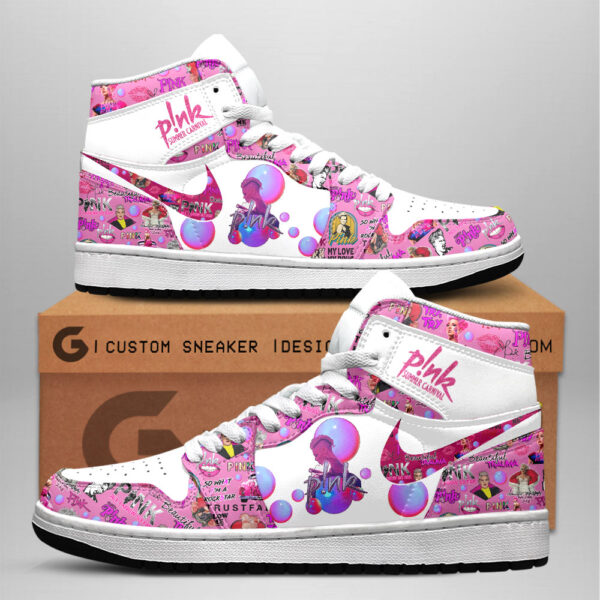 Tubopro Pink AJ1 High Sneakers Shoes For Men And Women