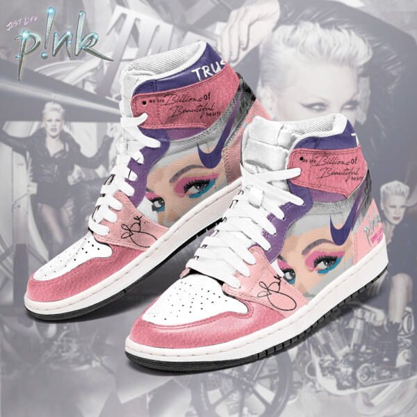 Tubopro Pink AJ1 High Sneakers Shoes For Men And Women - Image 2