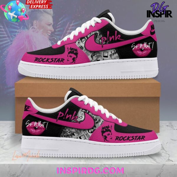Tubopro Pink Rockstar Air Low-Top Sneakers Shoes For Men And Women