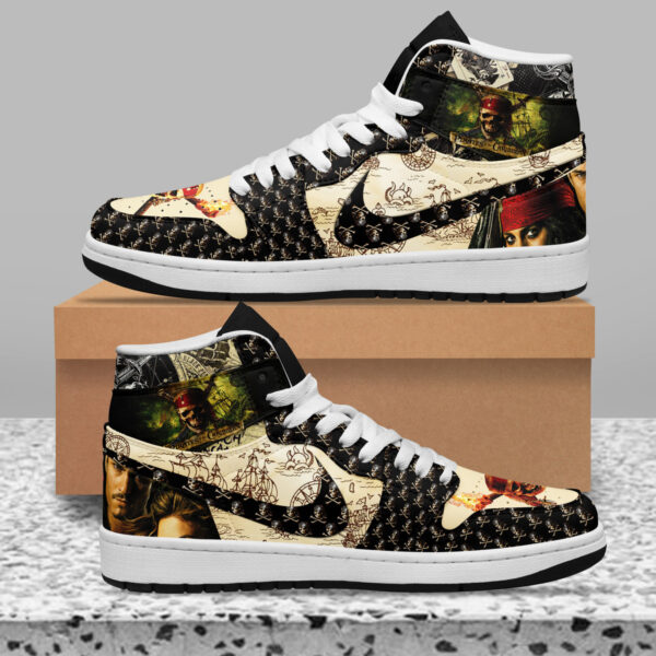 Tubopro Pirates of the Caribbean AJ1 High Sneakers Shoes For Men And Women - Image 2