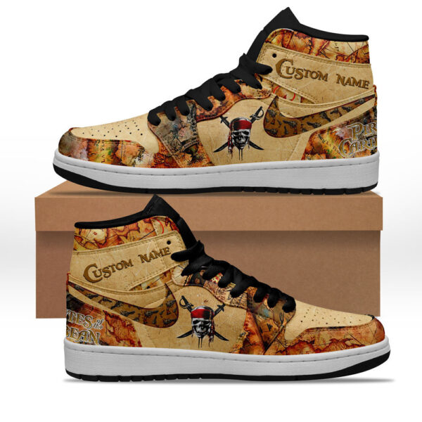 Tubopro Pirates of the Caribbean AJ1 High Sneakers Shoes For Men And Women - Image 2