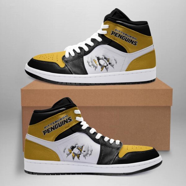 Tubopro Pittsburgh Penguins AJ1 High Sneakers Shoes For Men And Women