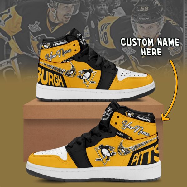 Tubopro Pittsburgh Penguins AJ1 High Sneakers Shoes For Men And Women