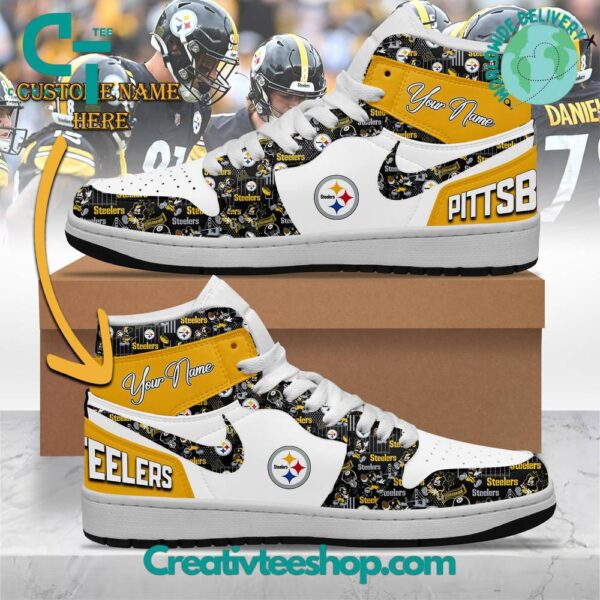 Tubopro Pittsburgh Steelers AJ1 High Sneakers Shoes For Men And Women