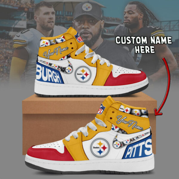 Tubopro Pittsburgh Steelers AJ1 High Sneakers Shoes For Men And Women