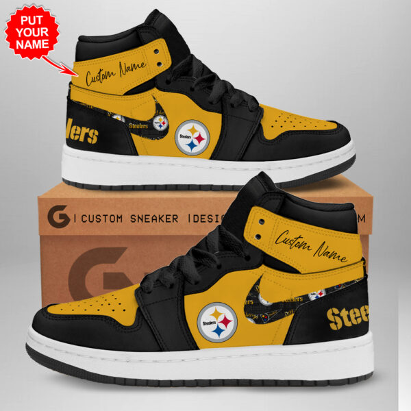Tubopro Pittsburgh Steelers AJ1 High Sneakers Shoes For Men And Women