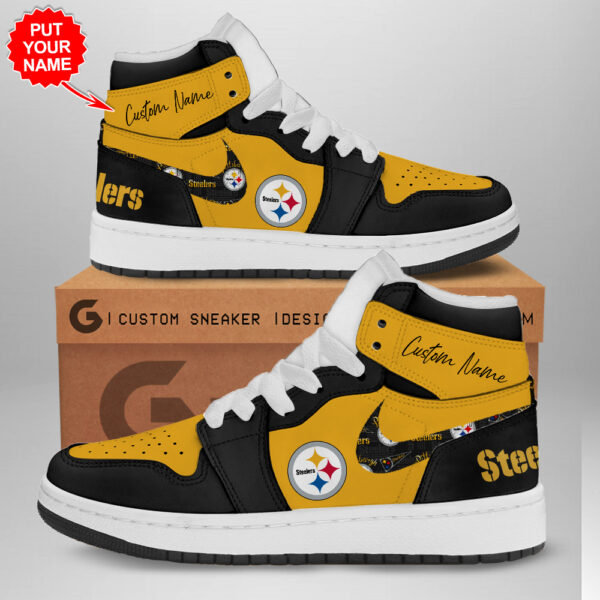 Tubopro Pittsburgh Steelers AJ1 High Sneakers Shoes For Men And Women