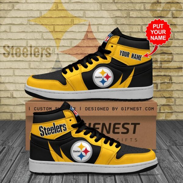 Tubopro Pittsburgh Steelers NFL AJ1 High Sneakers Shoes For Men And Women