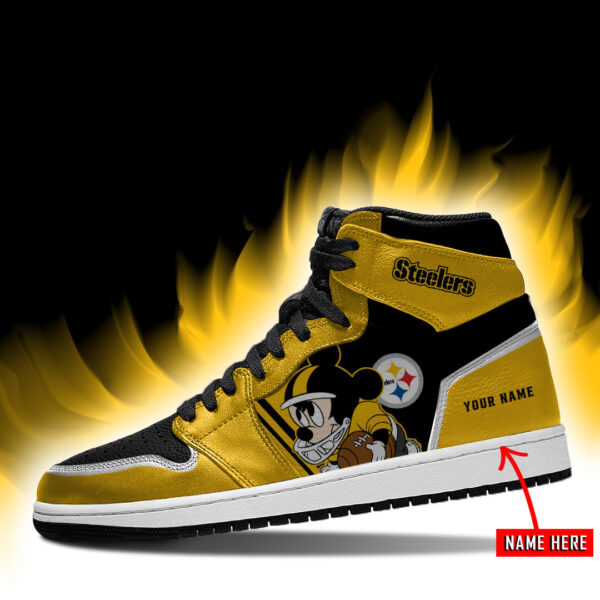 Tubopro Pittsburgh Steelers NFL AJ1 High Sneakers Shoes For Men And Women - Image 2