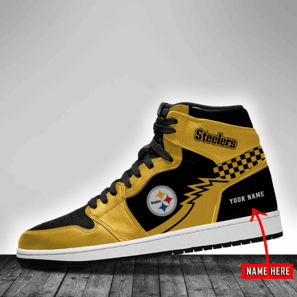Tubopro Pittsburgh Steelers NFL AJ1 High Sneakers Shoes For Men And Women - Image 3