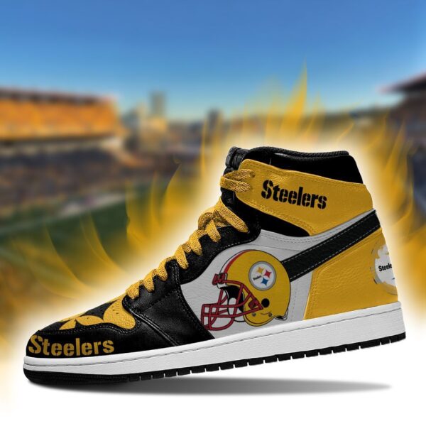 Tubopro Pittsburgh Steelers NFL AJ1 High Sneakers Shoes For Men And Women - Image 2