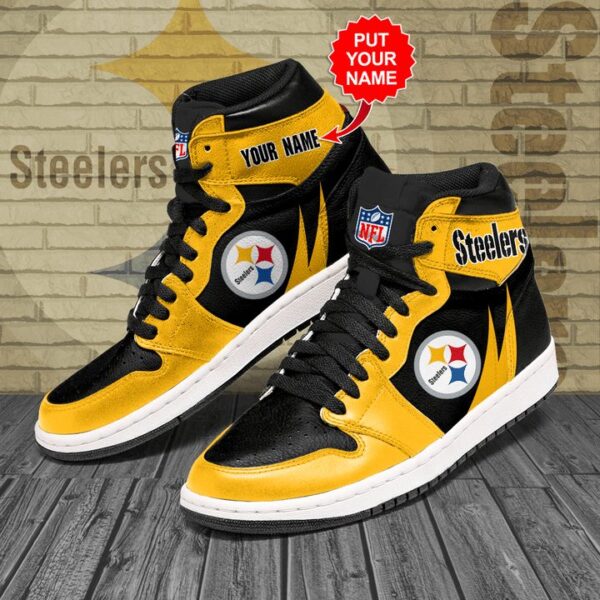 Tubopro Pittsburgh Steelers NFL AJ1 High Sneakers Shoes For Men And Women - Image 2