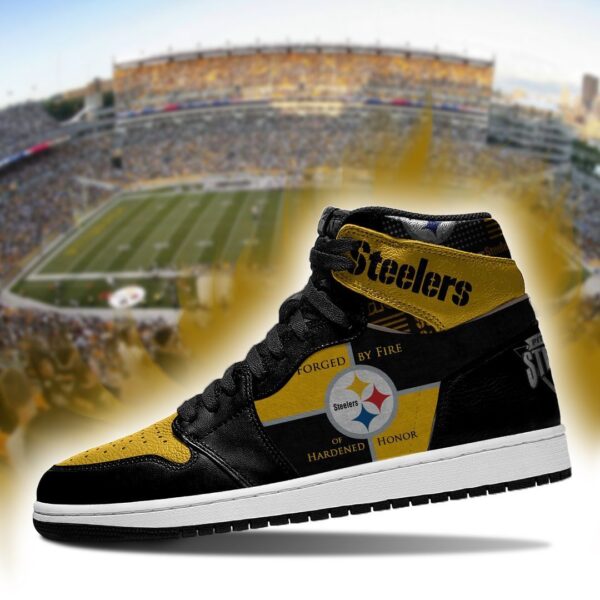Tubopro Pittsburgh Steelers NFL AJ1 High Sneakers Shoes For Men And Women - Image 2