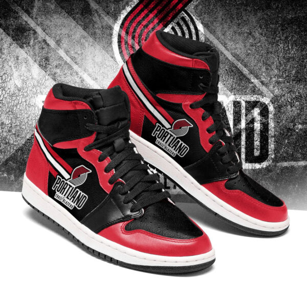 Tubopro Portland Trail Blazers NBA AJ1 High Sneakers Shoes For Men And Women - Image 2