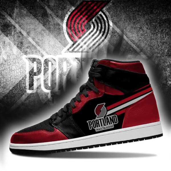 Tubopro Portland Trail Blazers NBA AJ1 High Sneakers Shoes For Men And Women - Image 3
