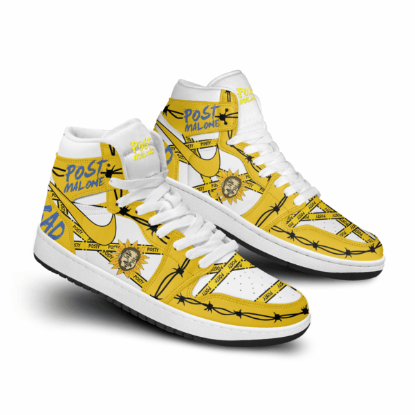 Tubopro Post Malone AJ1 High Sneakers Shoes For Men And Women - Image 2