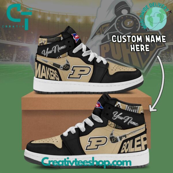 Tubopro Purdue Boilermakers AJ1 High Sneakers Shoes For Men And Women
